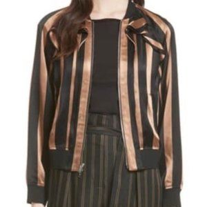 3.1 Phillip Lim Ruffle Stripe Satin Bomber Size 10